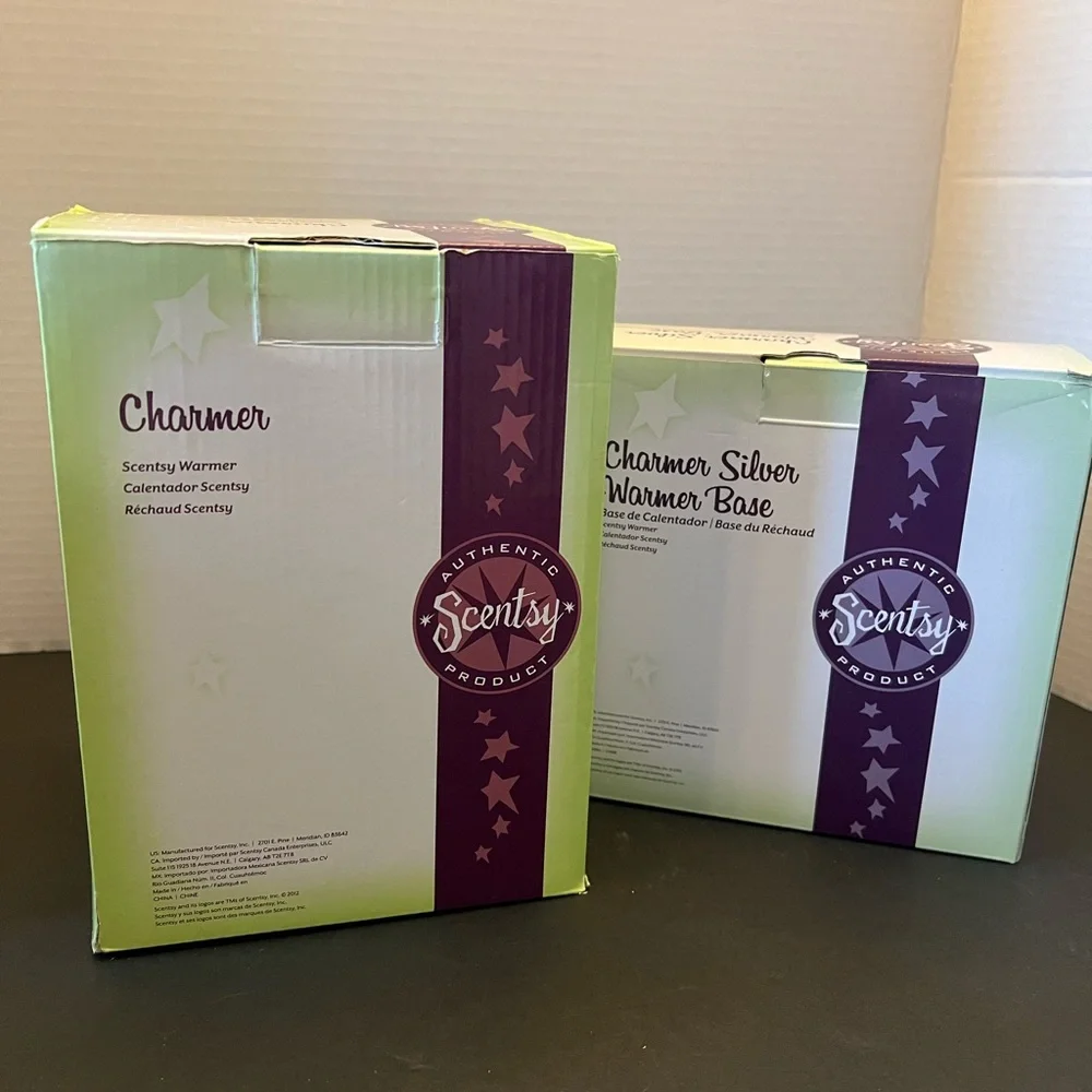 Scentsy Charmer White and Silver Create Your Own Theme Wax Warmer